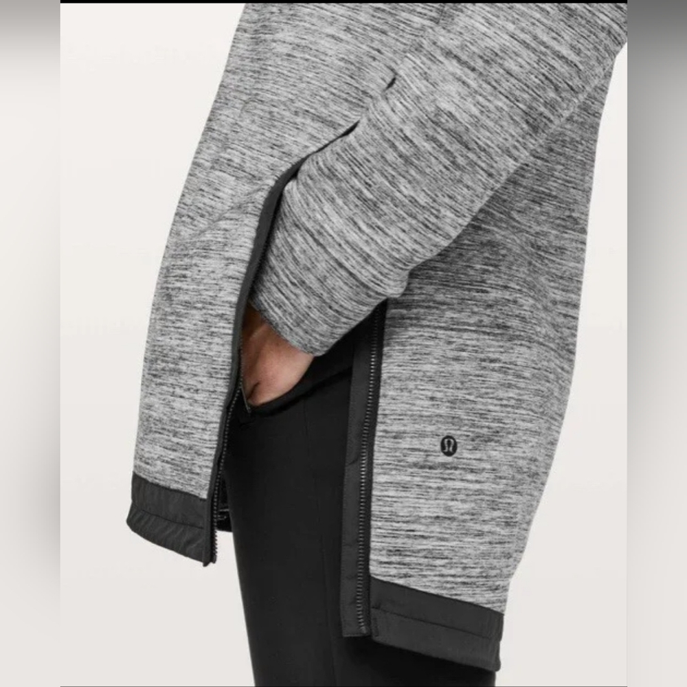 Lululemon Pick Your Path Jacket Heathered Space Dyed Black Slub Size 2